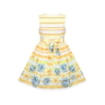 thumbnail image 2 of Girls Dress Yellow Floral Leaf Striped Sleeveless Summer Sundress Cotton 7-8 Years, 2 of 7