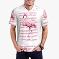 thumbnail image 2 of Balery Flamingo Printed Men’s Short Sleeve Polo Shirt, Midweight Men's Shirt,Golf Polo shirts -X-Large, 2 of 8