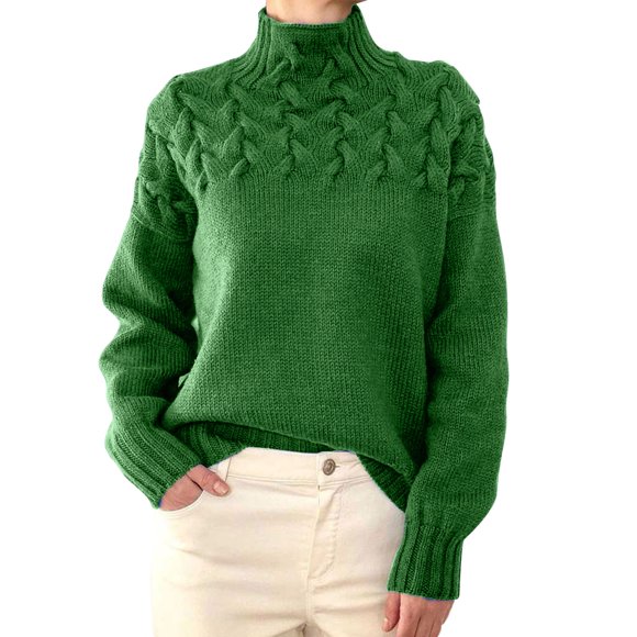 Plus Size Sweaters Turtleneck Sweater Cowl Neck Sweater For