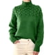 thumbnail image 1 of Gibobby SuéTer De Invierno Para Mujer Suéter de cuello para mujer Suéter de cuello vuelto para mujer(Verde,XG), 1 of 4
