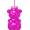 PINK, variant on COOL GEAR Yummy Bear Water Bottle, 64 oz Reusable Bottle with Straw Lid, BPA Free - TEAL