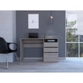 thumbnail image 4 of Echo Light Gray Computer Desk with Three Drawers, 4 of 5