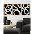 thumbnail image 3 of SHENIFY Black Abstract Boho Wall Art Framed Wood Geometric Wall Decor Mid Century Modern Minimalist Bohemian Bedroom Decor Canvas Prints Ready to Hang for Living Room - 11x14in3pcs Nautral Framed, 3 of 5