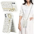 thumbnail image 3 of iPhone 11 Case for Women with Card Holder, iPhone 11 Phone Case Wallet with Strap,Crossbody Lanyard Cases with Credit Card Slots Kickstand with Ring Holder Stand Case,6.1 Inch,White Leopard, 3 of 9