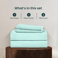thumbnail image 4 of 500 Thread Count 100% Egyptian Cotton 4-Piece Bed Sheet Set (1 Flat, 1 Fitted Sheet, 2 Pillow Covers) 18 Inches Deep Pocket Size Twin Color Aqua Blue Solid, 4 of 6