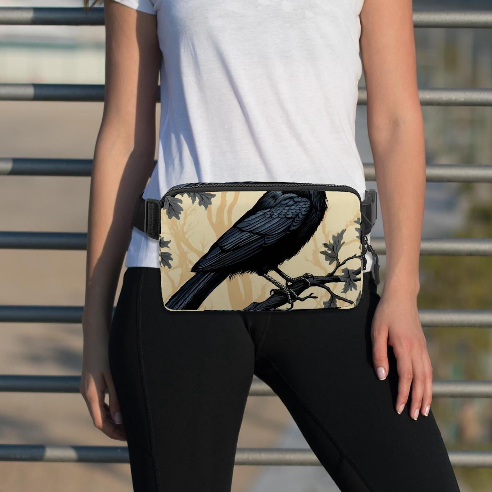 Crow Lightweight Adjustable Sling Bag Waist Pack with Extension Strap Unisex - Ideal for Travel and Outdoor Activities