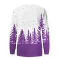 thumbnail image 4 of Women's Christmas Printed Round Neck Sweatshirt, Long Sleeve Casual Pullover Top, Raglan Sleeve Holiday Graphic Fall Winter Clothes,Purple,M, 4 of 7