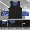 thumbnail image 6 of Kiwi Rata Men Sauna Suit Workout Waist Trainer Sweat Vest with Zipper and Adjustable Waist Trimmer Belt, 6 of 7