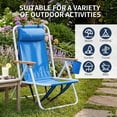 thumbnail image 2 of Ktaxon Backpack Beach Chair, Outdoor 4-Level Adjustable Folding Chair, Protable Seating with Cup Holder & Removable Headrest, Blue, 2 of 10