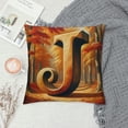 thumbnail image 2 of Leisuo English Alphabet Eucalyptus Leaves Throw Pillow Cover, Square Modern Spring Summer Letter Cushion Case Monogram Decoration for Sofa Couch White, 2 of 5