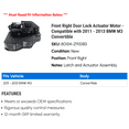 thumbnail image 2 of Front Right Door Lock Actuator Motor - Compatible with 2011 - 2013 BMW M3 Convertible 2012, 2 of 2