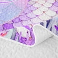 thumbnail image 5 of Erosebridal Pink Mermaid Tail Twin Quilt Set for Girl, Marine Animal Twin Coverlet Set, 2pcs, 5 of 7