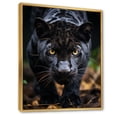 thumbnail image 2 of Designart "White Animal Black Panther II" Animals Floater Framed Canvas Wall Art, 2 of 7