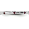 thumbnail image 3 of Solid Sterling Silver Stackable Expressions Created Ruby Ring - Ring Size 6.0-2.2gm, 3 of 7