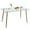 Wood Grain, variant on Hanyu  51” Glass Dining Table, Modern Rectangular Table with Spacious Tempered Glass Tabletop & Wood Grain Metal Legs, Adjustable Foot Pads, Transparent Kitchen Table for Home Office