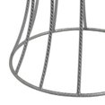 thumbnail image 4 of Ema 21 Inch Plant Stand, Round Top, Slatted Geometric Frame, Silver Finish, 4 of 5