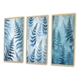 thumbnail image 3 of Designart "Nature s Magic in Blue Fern Fonds III" Floral Framed Wall Art Set Of 3 - Blue Floral Frame Canvas Set For Living Room Decor, 3 of 7