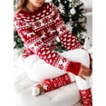 thumbnail image 1 of Women Sweater Floral Print Round Neck Long Sleeve Knitted Sweater, 1 of 7