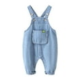 thumbnail image 2 of MEZZALL Soft Denim Boys Romper Jumpsuit Overall Sleeveless Toddler With Easy Snap Closure Comfortable Casual Playwear Leisure O-Neck Spring Child One-Pieces, 2 of 8
