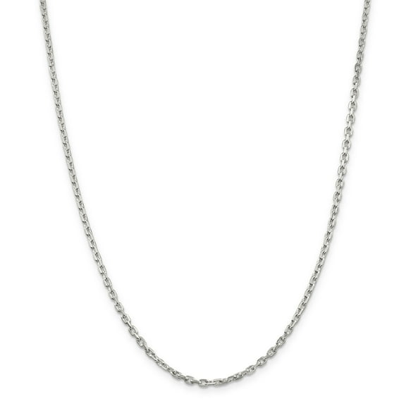 Primal Silver Sterling Silver 2.75mm Beveled Oval Cable Chain