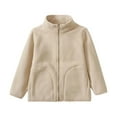 thumbnail image 4 of Babcutegg Girls Jackets Long Sleeve Side Pockets Hoodless Fall and Winter Clothes for Kids Coffee, 4 of 7