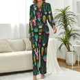 thumbnail image 3 of Ensembles de Pyjama Femmes Drôle Cactus Pyjamas Imprimé Plantes Manches Longues tic Ensembles de Pyjama 2 Pcs Esthétique Graphique H, 3 of 5