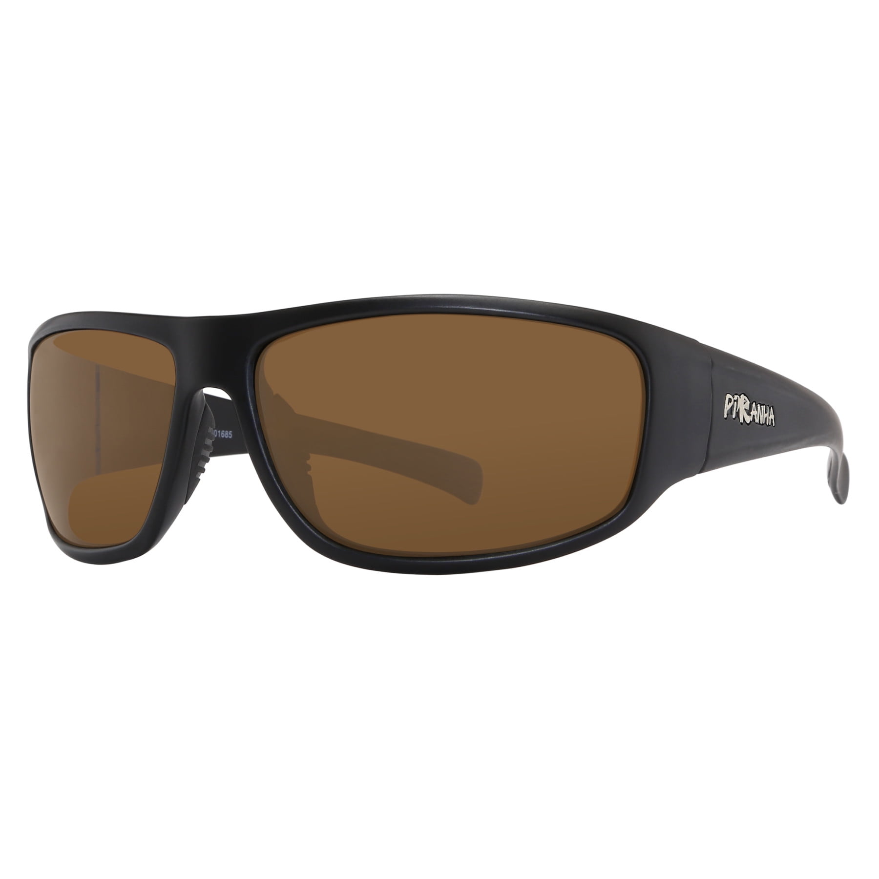Piranha "Eclipse" Matte Black Frame Sunglasses with Brown Polarized Lens