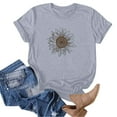 thumbnail image 4 of Njagoc3 Classic Fit Womens Basic Crewneck Short Sleeve Sunflower Graphic Print Breathable PolyCotton Casual Summer Tee, 4 of 6