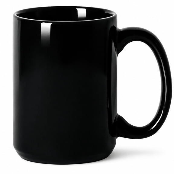 Durable 16 OZ Ceramic Coffee Mug In Black - Ideal For Tea And Lattes