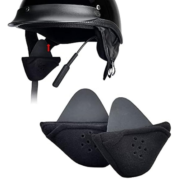 OAO Half Helmet Ear Pads Speaker Pockets, 1/2 Motorcycle Helmet Ear Cover for Cardo Packtalk Edge Helmet Accessories - Great for Reduce Wind Noise & Protect Ears