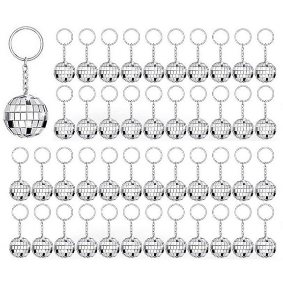 150Pcs Mini Disco Ball Keychain, Mirror Disco Ball Bulk Keyring Party Favors for 70s 80s Disco Party Supplies