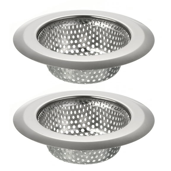 2Pcs Stainless Steel Kitchen Sink Strainer, 4.33" OD x 2.91" ID x 1.18" Depth for Most Kitchen Sink, Silver