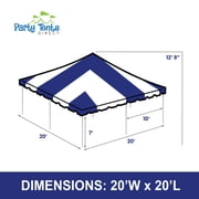 Party Tents Direct Weekender Outdoor Canopy Pole Tent with Sidewalls, Blue, 20 ft x 20 ft