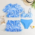thumbnail image 4 of Ultrave Girls 4 Pieces Bikini Swimsuit Short Sleeve Crop Shirts with Tank Top Briefs Cover Up Set for 8-14Y, 4 of 8