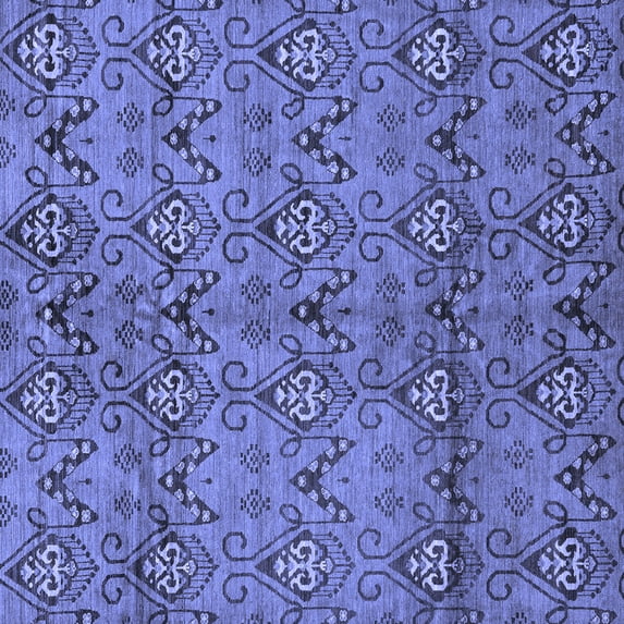 Ahgly Company Machine Washable Indoor Square Abstract Blue Modern Area Rugs, 7' Square