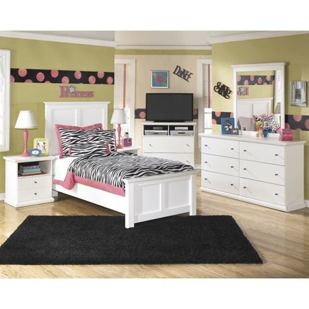 UPC 688168833564 product image for Ashley Bostwick Shoals 6 Piece Wood Twin Media Bedroom Set in White | upcitemdb.com