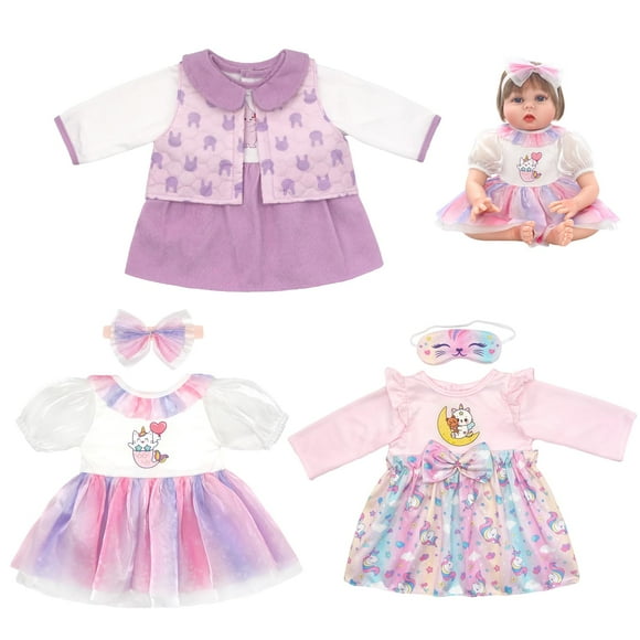 Set de ropa para muñecas Ecore Fun Reborn de 20 a 22 pulgadas con abrigo y faldas
