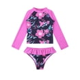 thumbnail image 6 of MSemis Girls Mermaid Swimsuit 2-Pieces Rash Guard Sets Bathing Suit, Size 3T-16 Coral Navy 4, 6 of 6