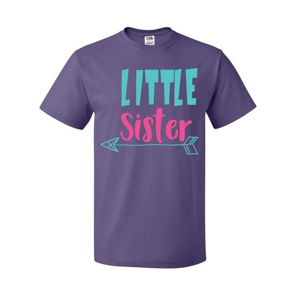 Inktastic Little Sister, Younger Sister, Arrow - Blue Pink T-Shirt