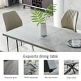 thumbnail image 3 of Jiexi 7 Piece Modern MDF & HPL Board Extendable Dining Table Set, Beige, 3 of 6