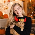 thumbnail image 7 of Halloween Pet Horn Hat, Pumpkin Devil & Viking Horn Costume Headwear, Adjustable Festive Party Photo Props for Small Medium Dogs Cats, 7 of 7