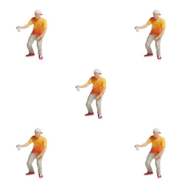 Wweixi 1/87 Diorama Graffiti Figure Characters Resin People Train Layout boy orange 5Set