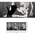 thumbnail image 2 of FCCUYE Halloween Wall Decor Black and White Skeleton Canvas Wall Art Funny Skull with Cat Painting Prints The Day Of Dead Picture d Artwork Ready to Hang (12"x16"x3pcs), 2 of 7