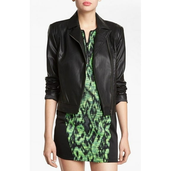 Noora Women's Classic black leather jacket ST0308