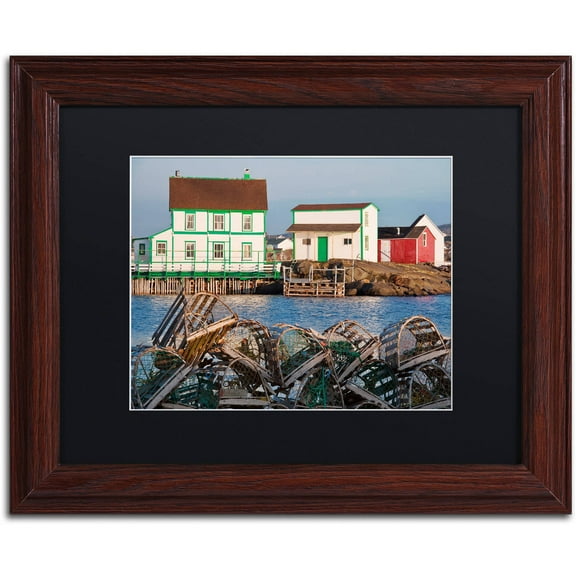Trademark Fine Art "Lobster Traps" Canvas Art by Michael Blanchette Photography Black Matte, Wood Frame