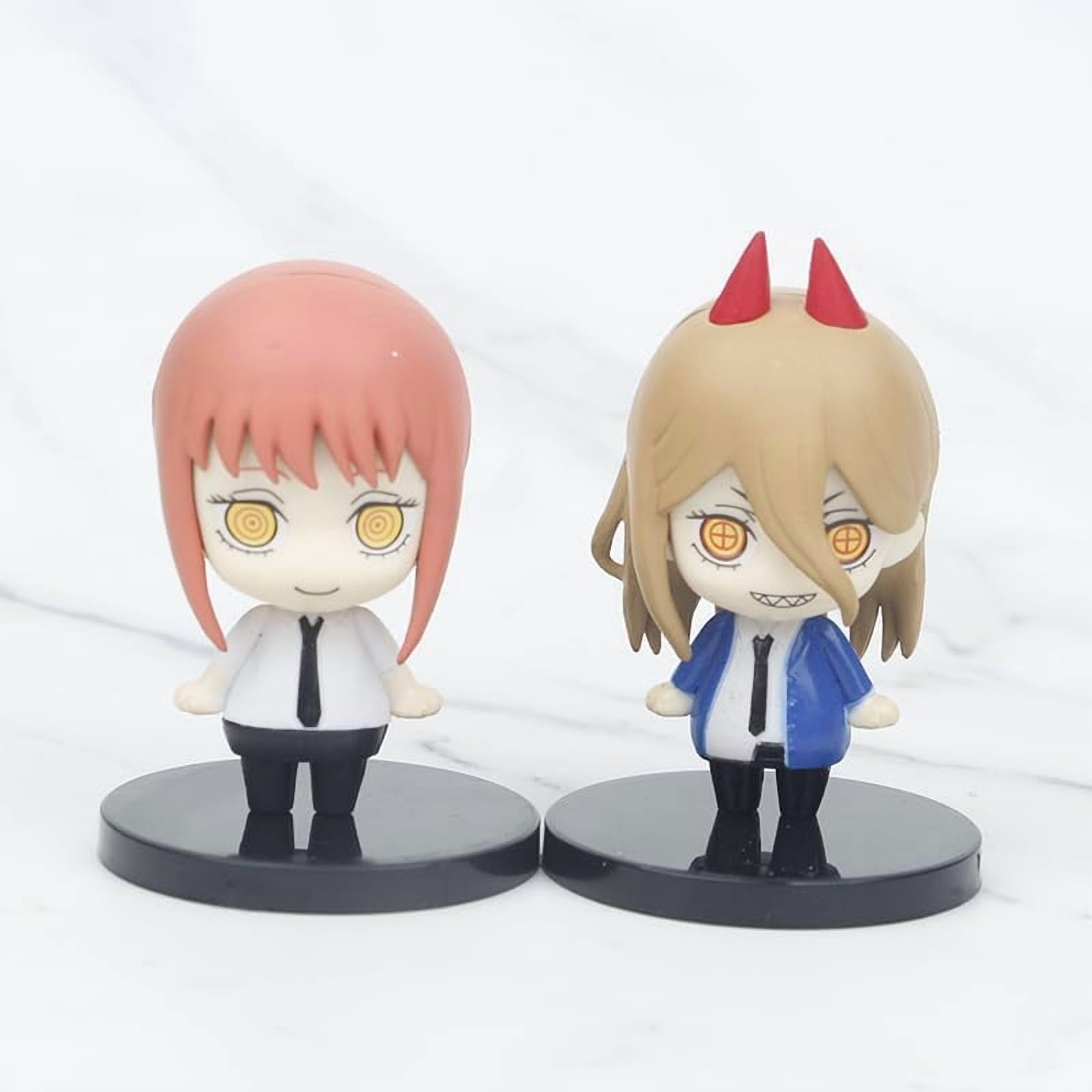 New Power, Denji, Pochita Figure, q Version 6pieces Action Figures 10cm/3.9inch Handmade Cosplay PVC Statues Souvenirs for Anime Fans Gifts (b)