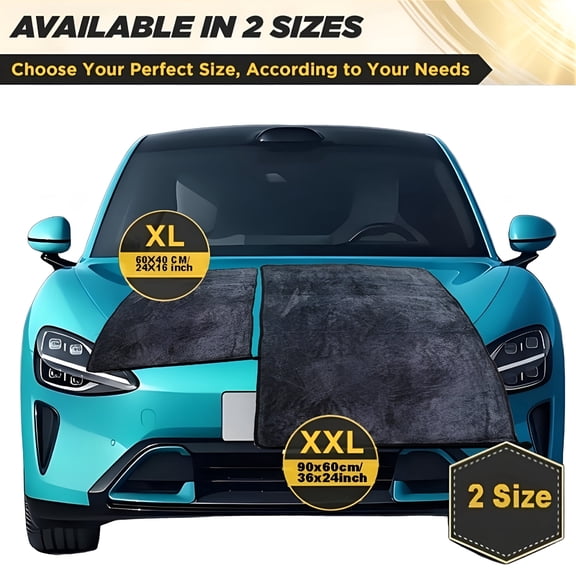 ACDANC Large Microfiber Car Drying Towel 24x36 Inch, Ultra Absorbent Lint Free Auto Detailing Cloth, Scratch Free Quick Dry for Cars Trucks RVs Boats, Reusable Wash Towel