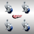 thumbnail image 2 of 3.5 Inch SS Solid Polyurethane Swivel 3/8 Inch Threaded Stem Caster Set Brake, 2 of 2