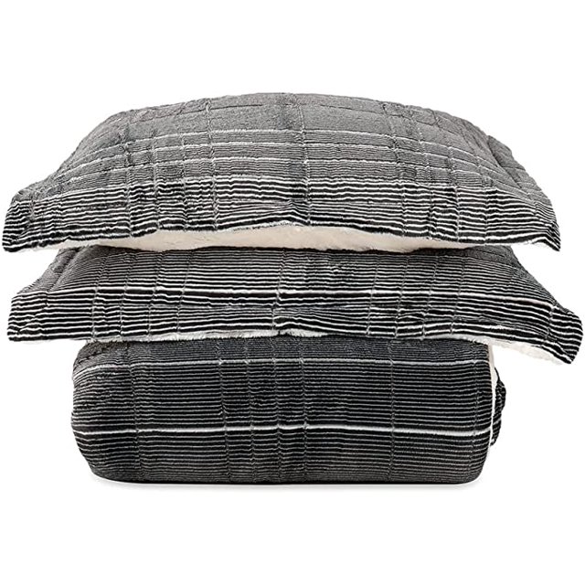 Berkshire Blanket & Home Co EcoThread™ Heathered VelvetLoft® Comforter Set King Molten Coal