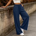 thumbnail image 6 of Tsivenald Sweatpants for Women Wide Leg High Waisted Sweat Pants Drawstring Elastic Waist Lounge Pants with Pockets Casual Comfy Pants, 6 of 9